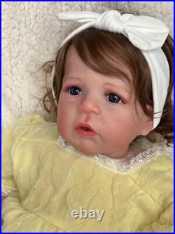 24in Toddler Sandie Reborn Baby Dolls Newborn Girl Handmade Doll Kids Toy Gift