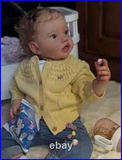 24inch Realistic Reborn Baby Doll Toddler Boy Girl Rooted Hair Handmade Toy Gift