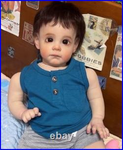 24inch Realistic Reborn Baby Doll Toddler Boy Hand-Rooted Hair DIY Toy Kids Gift