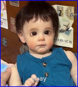 24inch Realistic Reborn Baby Doll Toddler Boy Hand-Rooted Hair DIY Toy Kids Gift