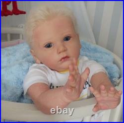 24inch Reborn Baby Doll Toddler Boy Rooted Hair Assembled Realistic DIY Toy Gift