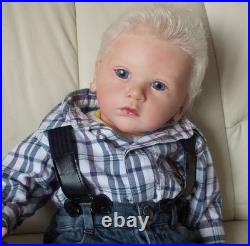 24inch Reborn Baby Doll Toddler Boy Rooted Hair Assembled Realistic DIY Toy Gift