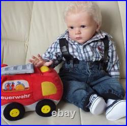 24inch Reborn Baby Doll Toddler Boy Rooted Hair Assembled Realistic DIY Toy Gift