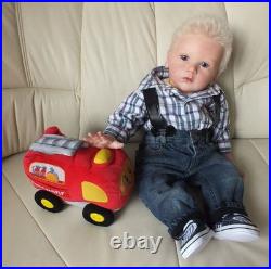 24inch Reborn Baby Doll Toddler Boy Rooted Hair Assembled Realistic DIY Toy Gift