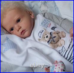 24inch Reborn Baby Doll Toddler Boy Rooted Hair Assembled Realistic DIY Toy Gift