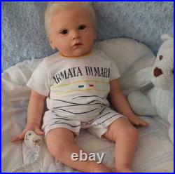 24inch Reborn Baby Doll Toddler Boy Rooted Hair Assembled Realistic DIY Toy Gift