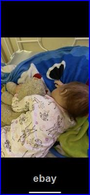 25 inch toddler reborn baby doll brown rooted hair and brown eyes