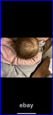 25 inch toddler reborn baby doll brown rooted hair and brown eyes