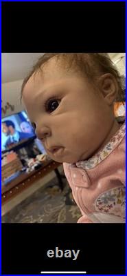 25 inch toddler reborn baby doll brown rooted hair and brown eyes