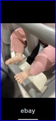 25 inch toddler reborn baby doll brown rooted hair and brown eyes