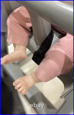 25 inch toddler reborn baby doll brown rooted hair and brown eyes