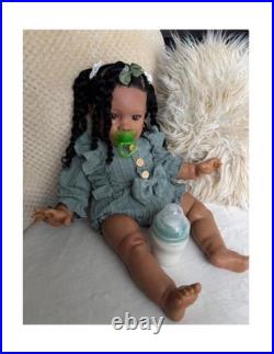 26 Inch Big Realistic Reborn Toddler Girl Doll Black Newborn Baby Dolls Afric