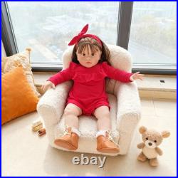 26 Inches Real Baby Size Rooted Brown Hair Life Like Reborn Baby Doll with So