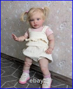 26 Lifelike Reborn Baby Doll Rooted Blonde Hair Handmade Toddler Girl Toys Gift