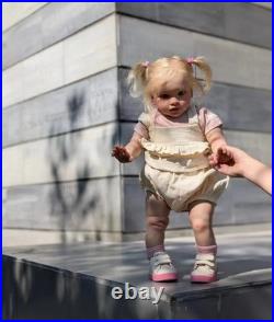 26 Lifelike Reborn Baby Doll Rooted Blonde Hair Handmade Toddler Girl Toys Gift