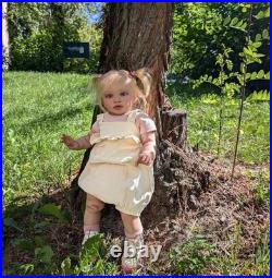 26 Lifelike Reborn Baby Doll Rooted Blonde Hair Handmade Toddler Girl Toys Gift