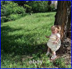 26 Lifelike Reborn Baby Doll Rooted Blonde Hair Handmade Toddler Girl Toys Gift