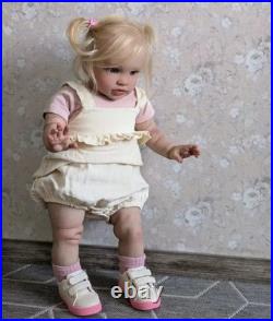 26 Lifelike Reborn Baby Doll Rooted Blonde Hair Handmade Toddler Girl Toys Gift