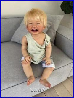 26in Reborn Baby Doll Already Finished Dolls Toddler Huge Boy Rooted Blonde Hair