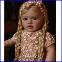 26in Reborn Baby Doll Rooted Long Hair Toddler Girl Cute Finished Doll Gift Toy