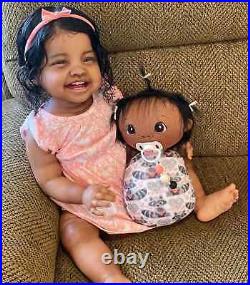 26in Reborn Baby Dolls Toddler Girl With Dark Skin Black Curly Hair Art Toy Gift 26in Reborn Baby Dolls Toddler Girl With Dark Skin Black Curly Hair Art Toy Gift