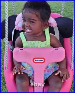 26inch Completed Reborn Baby Doll Rooted Hair African Toddler Girl Kids Toy Gift