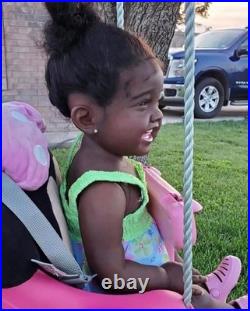 26inch Completed Reborn Baby Doll Rooted Hair African Toddler Girl Kids Toy Gift