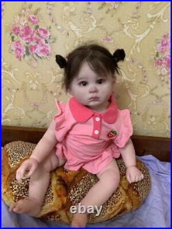 27in Toddler Girl Reborn Baby Doll Hand-rooted Mohair Lifelike Cuddly Body Gift