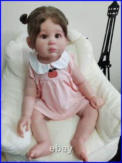 27in Unassembled Toddler Girl Reborn Baby Doll Hand-rooted Mohair Soft Body Gift