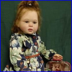 28'' Finished Reborn Baby Doll Toddler Girl Rooted Hair Cloth Body Handmade Gift 28'' Finished Reborn Baby Doll Toddler Girl Rooted Hair Cloth Body Handmade Gift