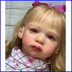 28 Finished Reborn Baby Doll Vinyl Toddler Girl Dolls Rooted Hair Handmade Gift