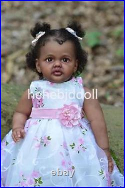 28 Handmade African Girl Reborn Dolls Lifelike Toddler Standing Reborn Doll Toy
