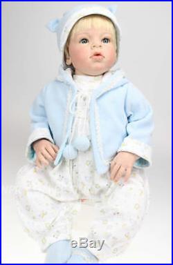 28''Handmade Reborn Silicone Vinyl Lifelike Baby Boy Doll Realistic Newborn Doll