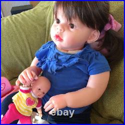 28'' Handmade Silicone Vinyl Reborn Baby Girl Toddler Doll Lifelike Bebe Newborn 28'' Handmade Silicone Vinyl Reborn Baby Girl Toddler Doll Lifelike Bebe Newborn