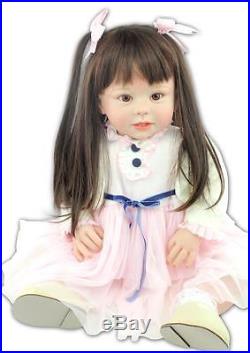 28 Handmade Vinyl Silicone Reborn Baby dolls Lifelike Doll Toys Girl 70cm