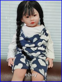28 Huge Artist Finished Reborn Baby Doll Lifelike Toddler Girl Hand-rooted Hair