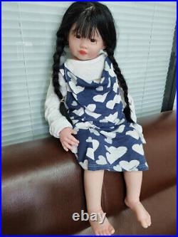 28 Huge Artist Finished Reborn Baby Doll Lifelike Toddler Girl Hand-rooted Hair