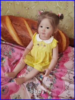 28 Huge Realistic Toddler Girl Reborn Baby Doll Hand-rooted Hair Art Toy Gift