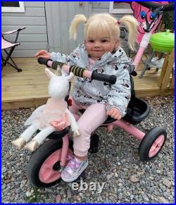 28 Realistic Assembled Toddler Girl Reborn Baby Doll Hand-Rooted Hair Toy Gifts