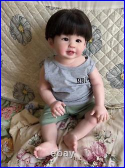 28 Realistic Hand Painted Reborn Baby Dolls Rooted Hair Toddler Boy Toys GIFT