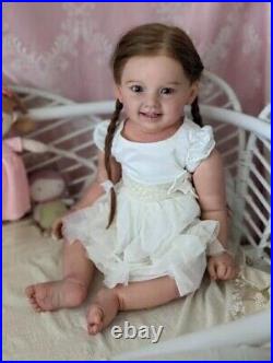 28 Realistic Reborn Girl Doll Cammi Toddler Hand-Rooted Hair Handmade Toys Gift