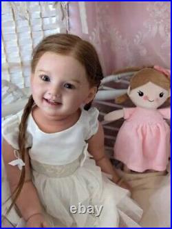 28 Realistic Reborn Girl Doll Cammi Toddler Hand-Rooted Hair Handmade Toys Gift