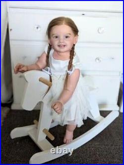 28 Realistic Reborn Girl Doll Cammi Toddler Hand-Rooted Hair Handmade Toys Gift