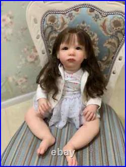 28 Reborn Baby Doll Hand-Rooted Hair Already Finished Toddler Girl Handmade Toy