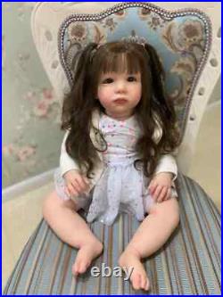 28 Reborn Baby Doll Hand-Rooted Hair Already Finished Toddler Girl Handmade Toy