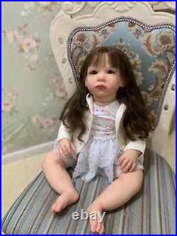 28 Reborn Baby Doll Hand-Rooted Hair Already Finished Toddler Girl Handmade Toy