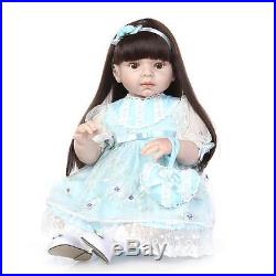 28 Reborn Baby Doll Toddler Soft Silicone Vinyl 70cm Long Hair Girl Dolls gift