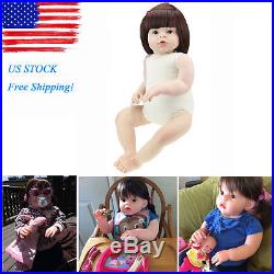 28'' Reborn Toddler Dolls Handmade Lifelike Naked Girl Doll Vinyl Cute Baby Gift