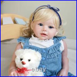 28''big Realistic Reborn Girl Dolls Toddler Weighted Doll Newborn Siliocne Vinyl