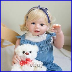 28''big Realistic Reborn Girl Dolls Toddler Weighted Doll Newborn Siliocne Vinyl